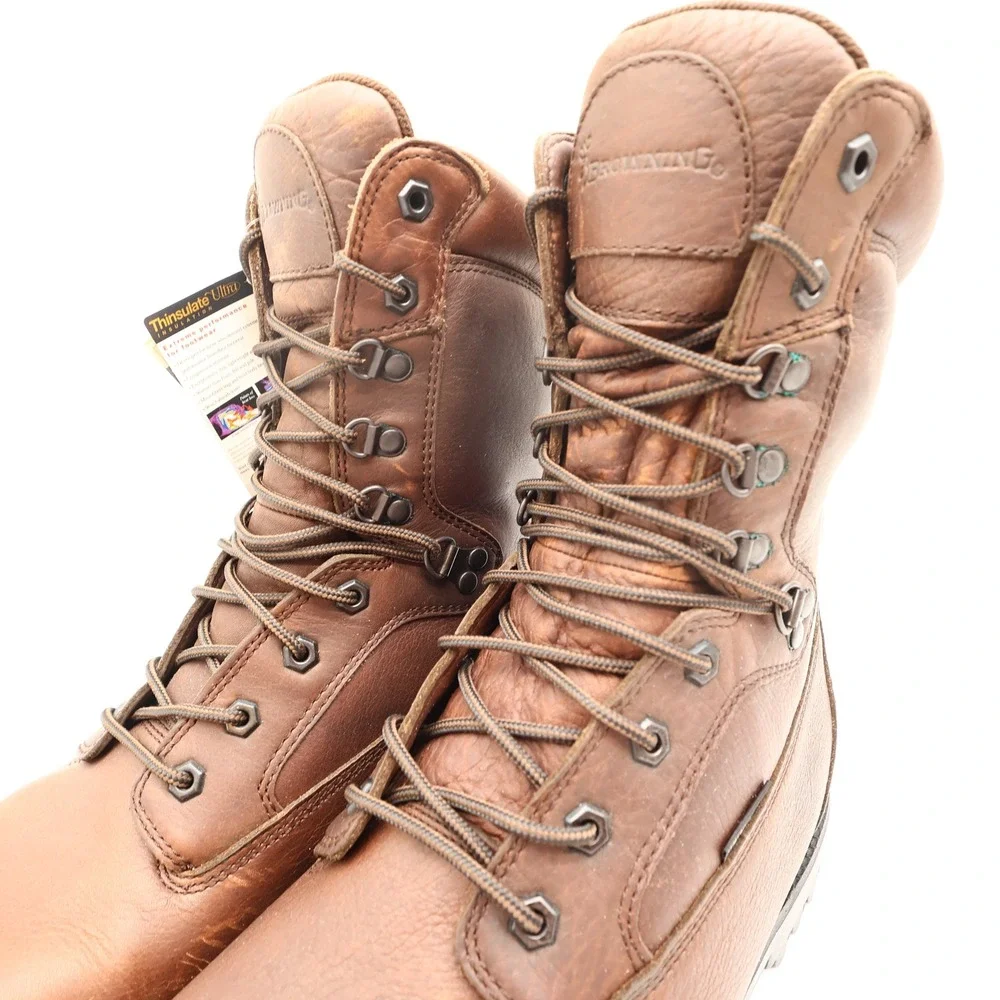 Browning 30203 Hunting Boots Mens 12 Red Brown Leather Waterproof NWT